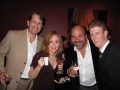 James Moye (Aldolfo), Andrea Chamberlain (Janet), Casey Nicholaw (director/choreographer) and Mark Ledbetter (Robert)